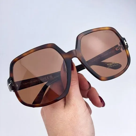 Tom Ford FT0992 DELPHINE 52E Sunglasses Havana Brown Oversized Women - Picture 5 of 12